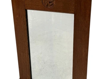 Arts & Crafts Wall Mirror with Hand-Carved Frogs by Kobus de Graaff, 1900s